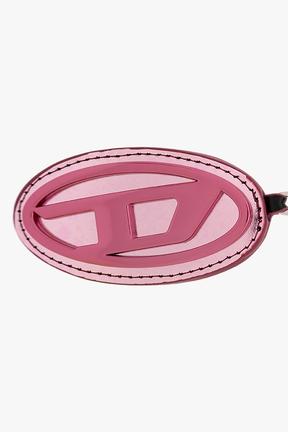 【DIESEL】 l Oval D keyring with crystals Women's Metal Oval D keyring with crystals | Black | Diesel